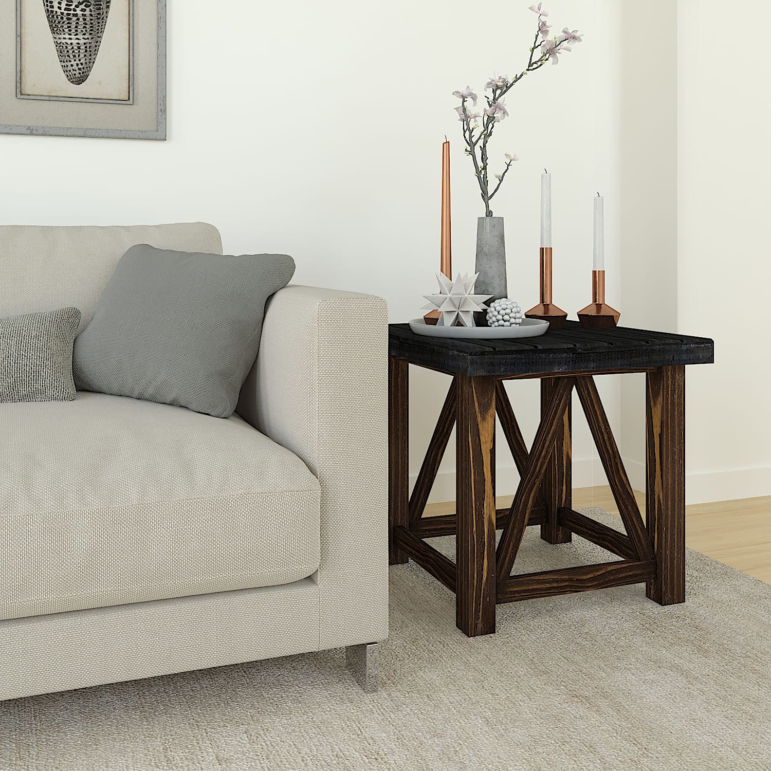 26. 3D Render of a Wooden Side Table